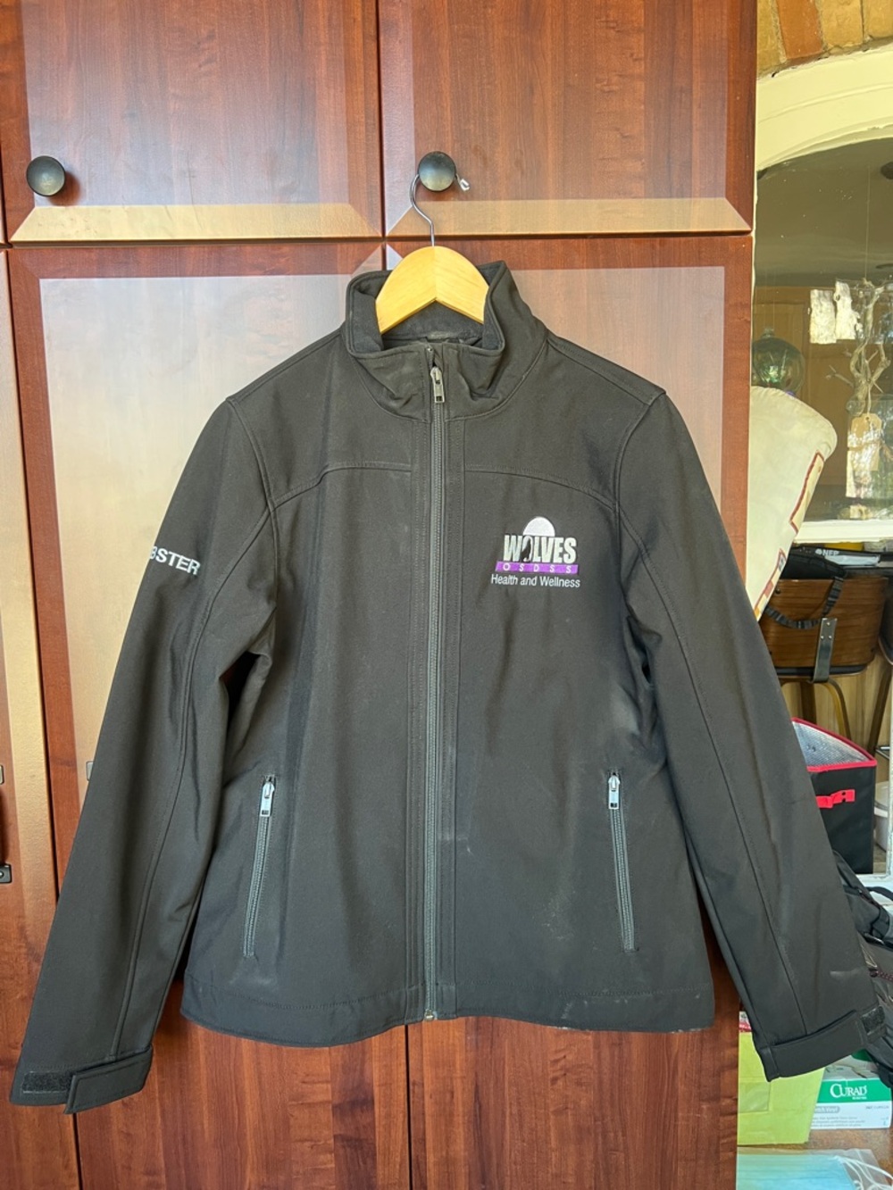 Wolves Health and Wellness Black Softshell Jacket